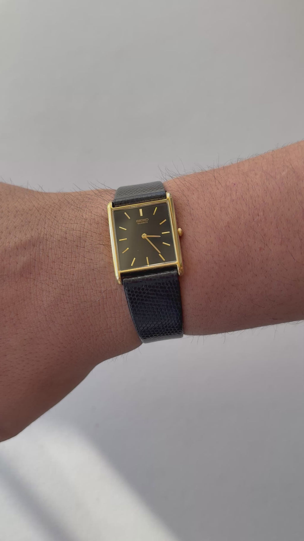 1991 Seiko Quartz Gold Tone Tank Watch