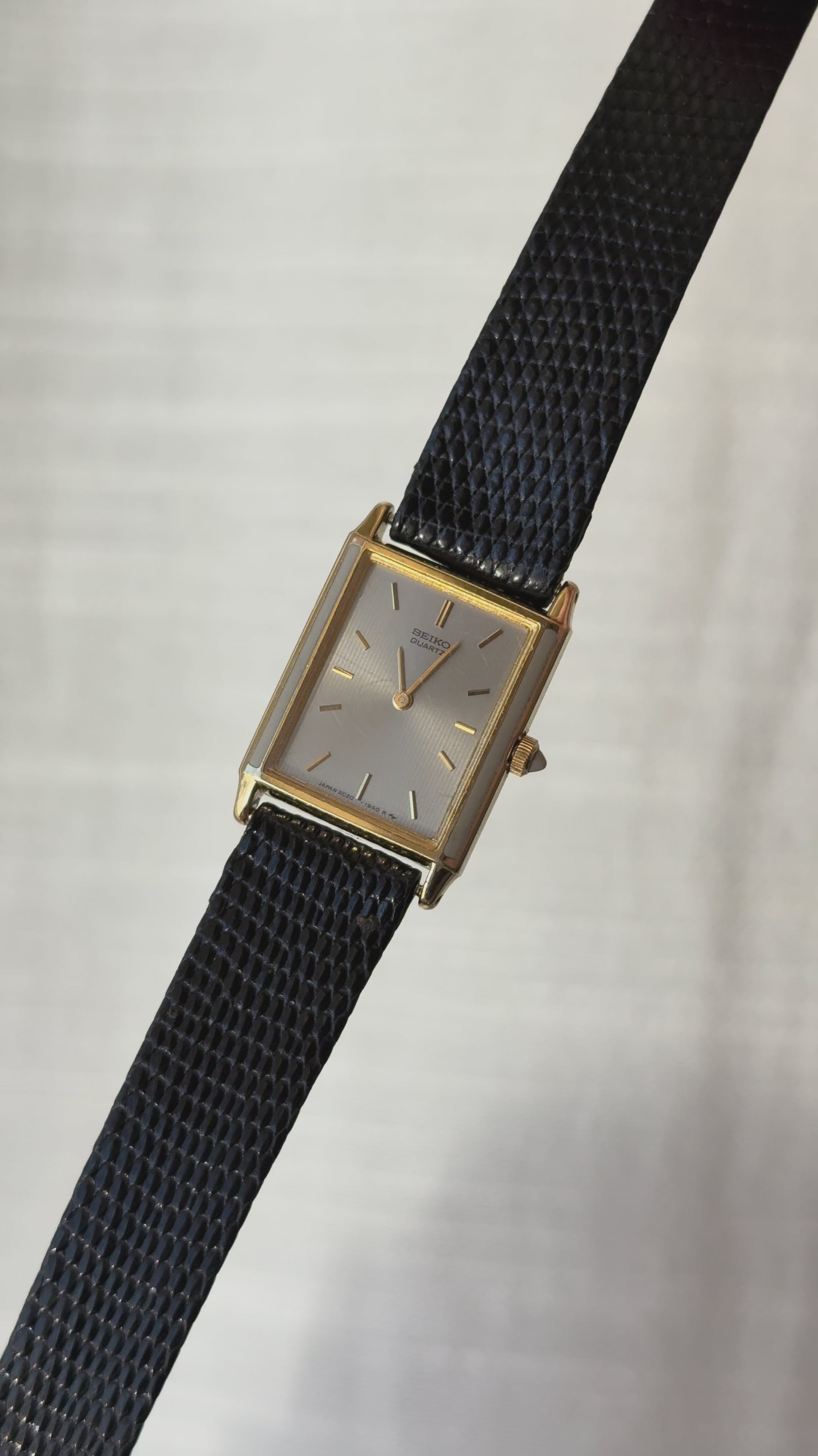 1984 Seiko Quartz Gold Tone Tank Watch