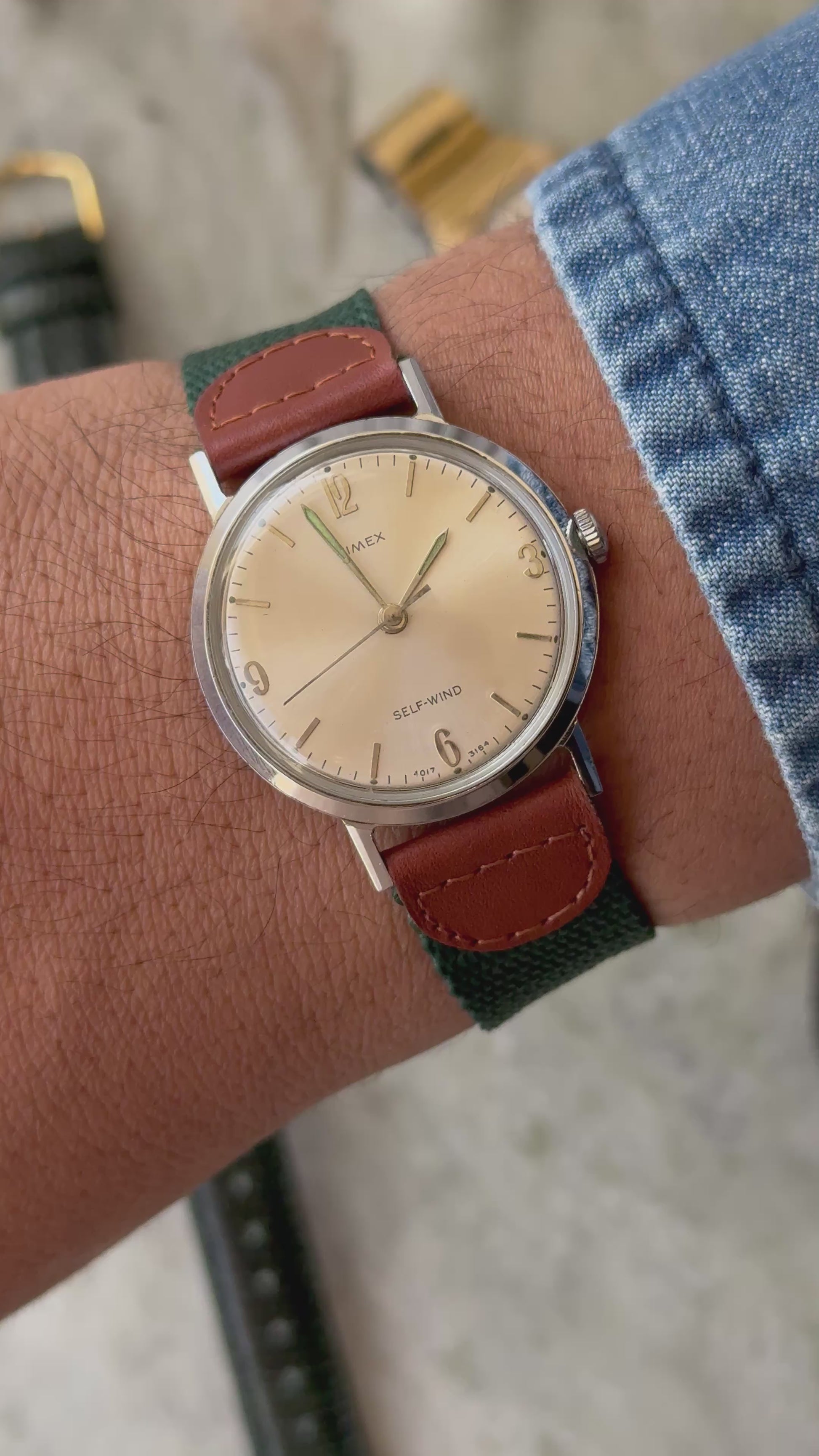 1964 Timex Self Wind Silver Tone Watch
